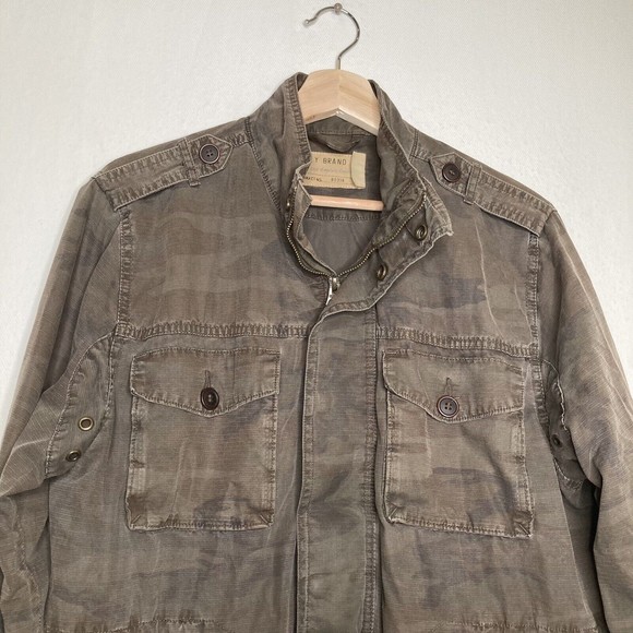 Lucky Brand Size Medium Jacket Camouflage Green Army Utility Field Full Zip - Picture 3 of 10